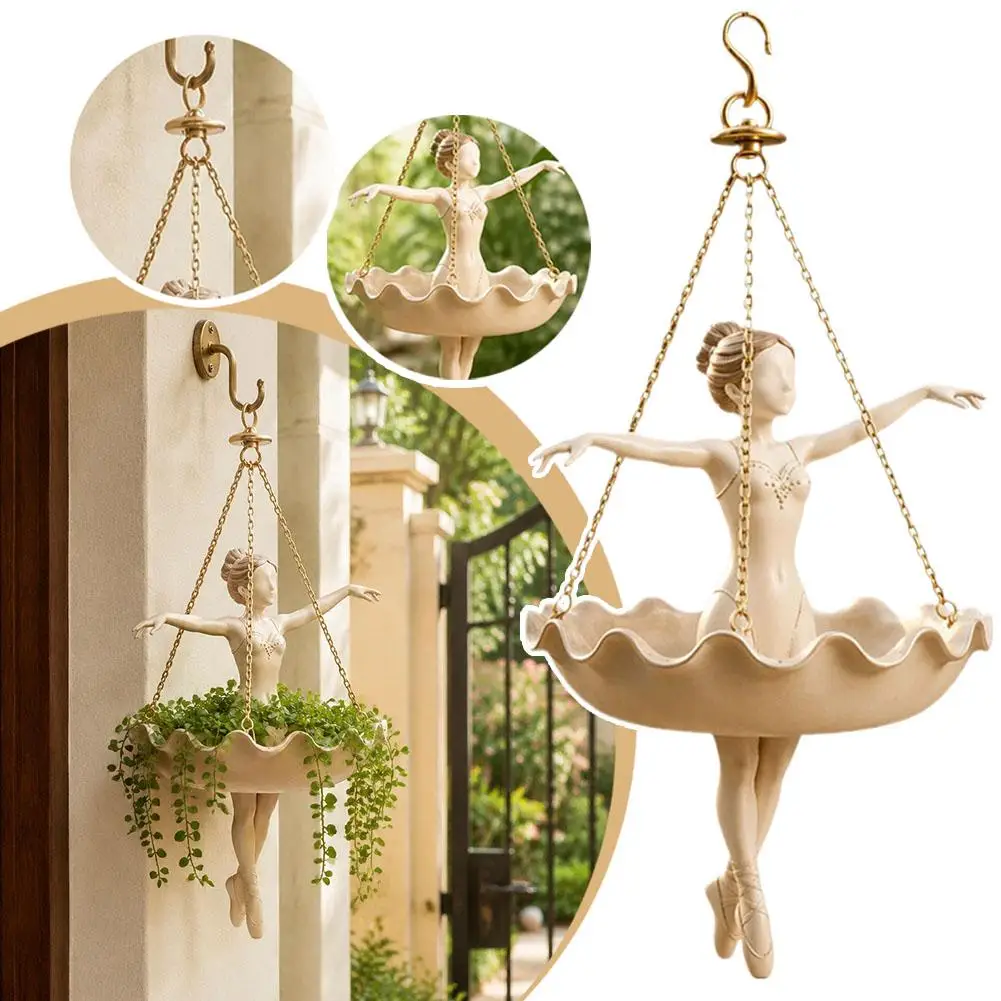 Ballet Dancer Hanging Planter Charming Handcrafted Graceful Creative Display For Succulents Creepers Air Plants Home Decor