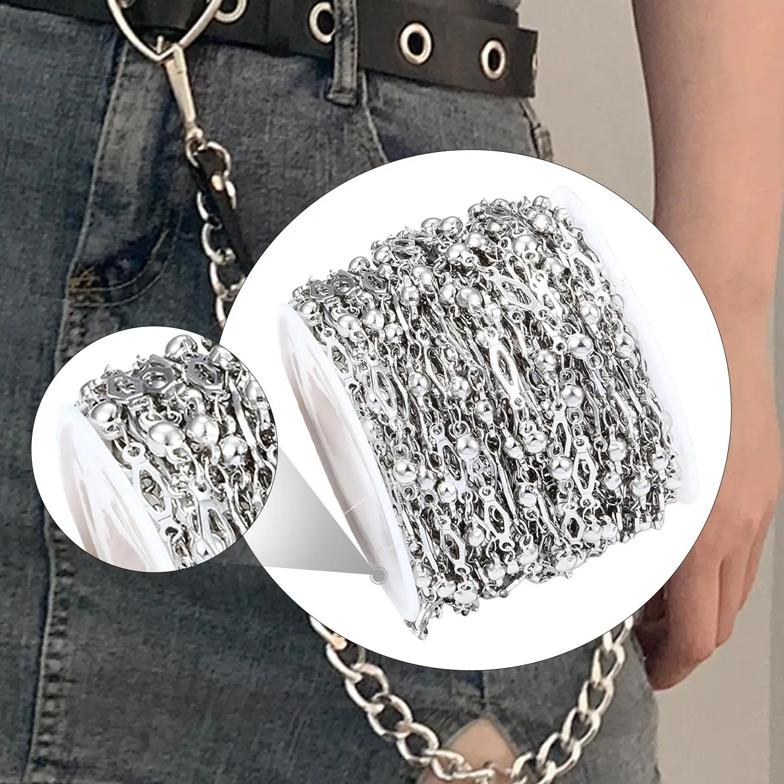 

Ball Beaded Chain Roll Stylish for DIY Jewelry Making Eyeglass Chains Crafts