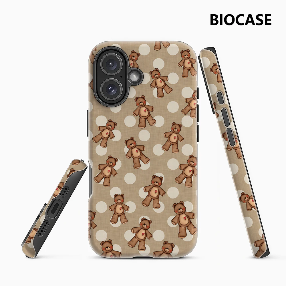Teddybären Polka Dots IPhone 17 Must-Haves Handyhülle für IPhone 17 16 15 14 13 12 Pro Max Plus Doppelschichtige Rückseite