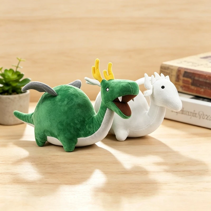 Miss Kobayashi's Dragon Maid Tohru Kanna Dragon Form Plush Doll Green White Dragon Stuffed Toy Anime Collectible Home Decor Gift