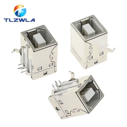 10Pcs Square USB Socket Usb B Type Female 90 Degree PCB Welding Parent Connector For Printer Data