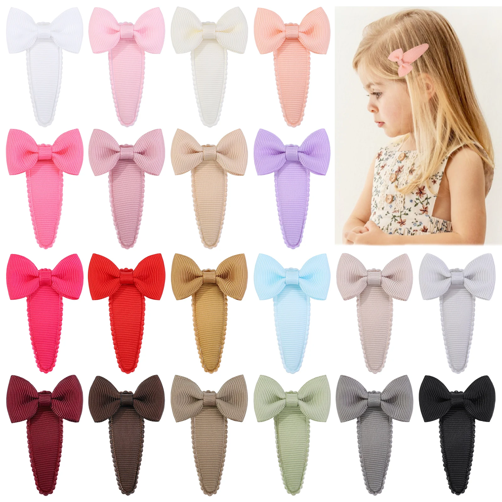 6Pcs Bow Flowers Hair Clip Girl Cute HairBands Kids Baby Hair Accessories Handmade Cloth Headwear Hair Accessories