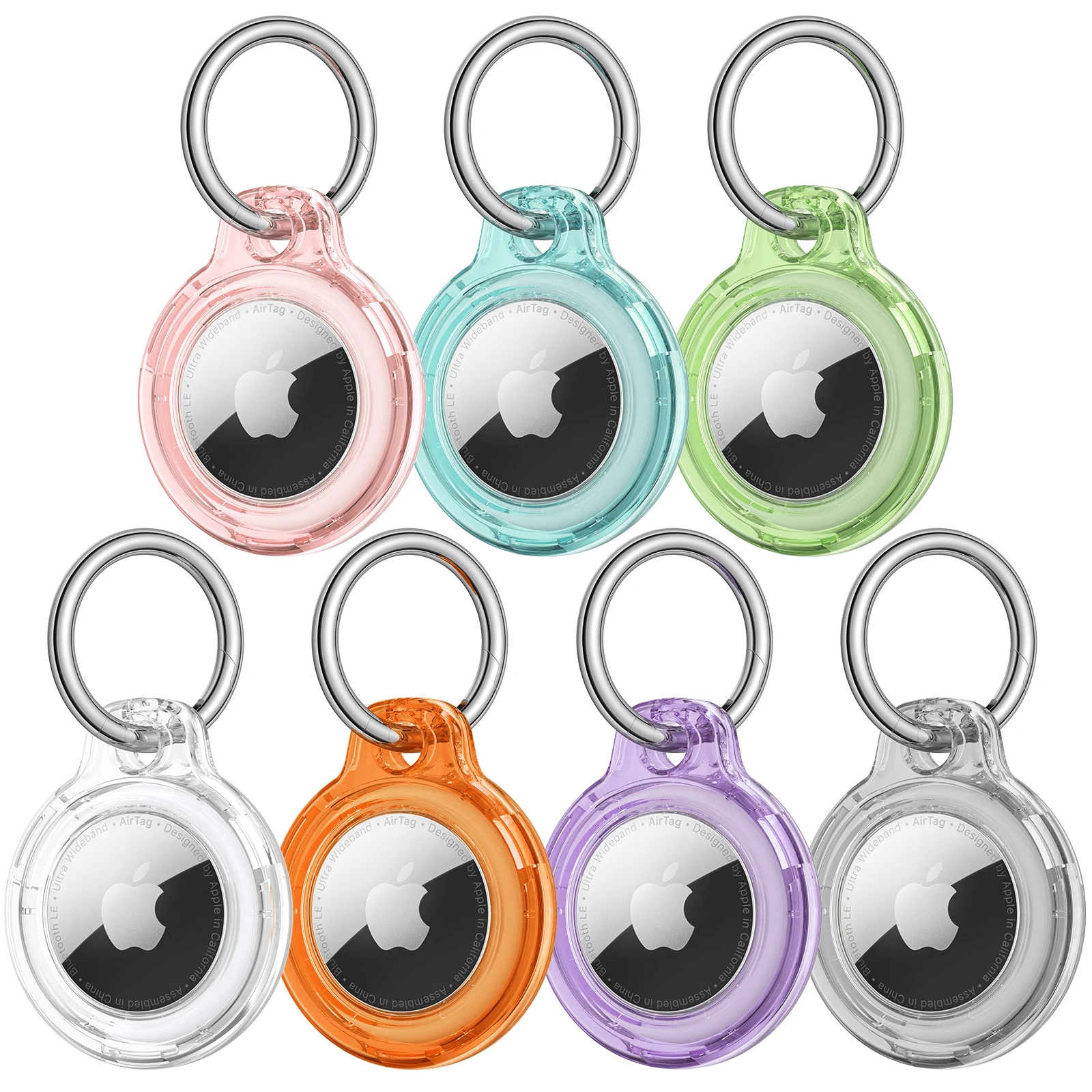 Cover For Apple Airtag Holder with Keychain Protective Shell Tracker Accessories Hard PC AntiDrop Airtags Key Chain Air tag Case