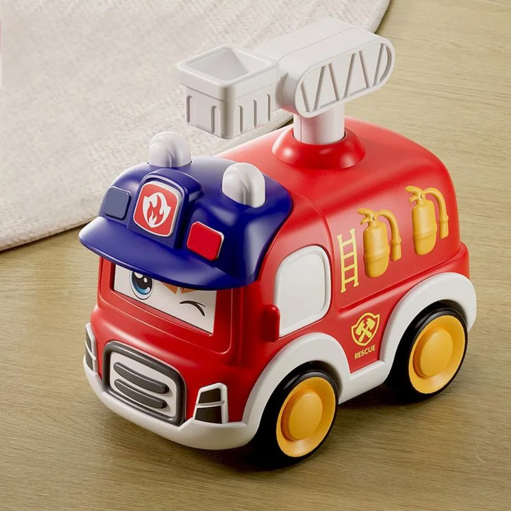 مجموعة ألعاب الأطفال الصغار من Baby Mini Press and Go تتضمن حفارة شاحنة إطفاء إسعاف - هدية للأطفال