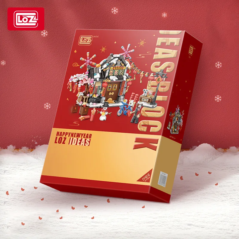 لوز مهرجان الربيع كوخ جناح الرياح الوطنية عرض الشارع بناء نموذج لعبة مكعبات البناء للأطفال هدية السنة الجديدة