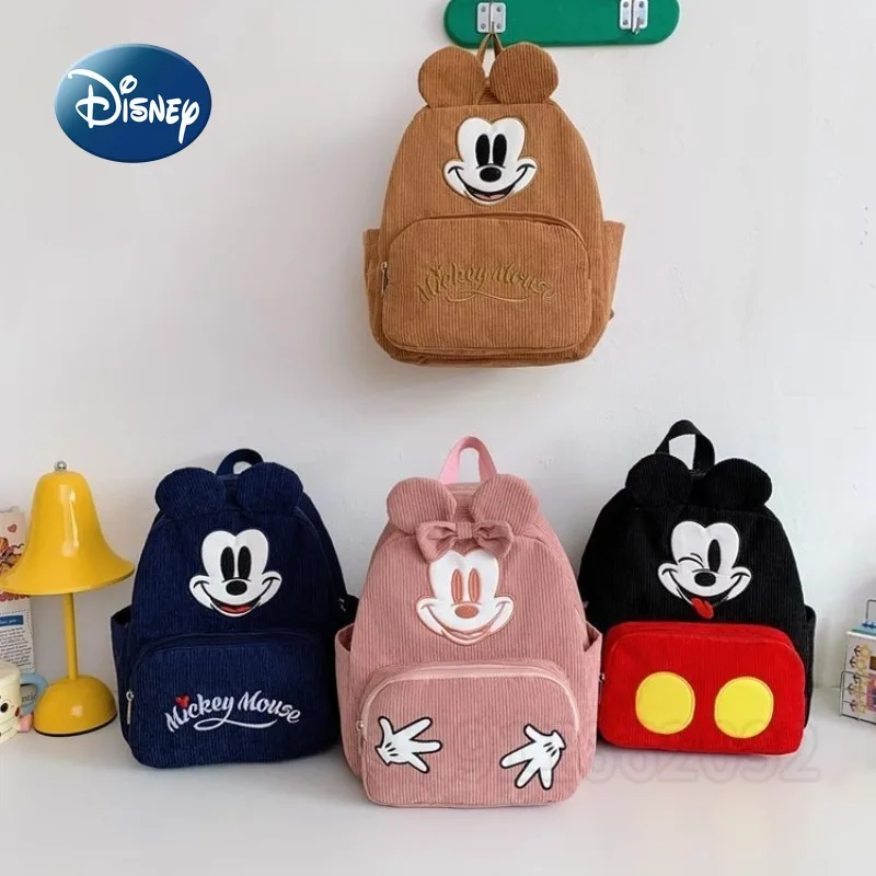 

Disney Mickey New Children's Backpack Cartoon Cute 3D Fashion Children's School Bag Embroidery Backpack for Boys and Girls