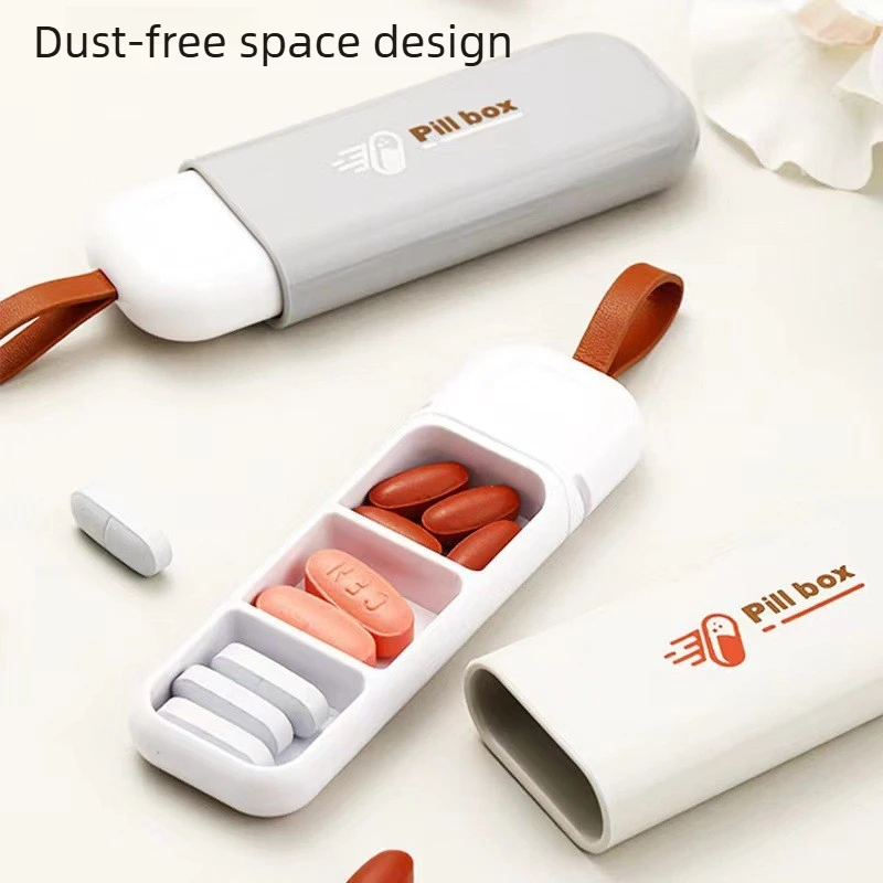 Tragbare Mini-Tageslichtsichere Medizinbox, 3 Räume Medizinkoffer, Gesundheitsbehälter, Reise-Pillen-Winzige Box, leicht zu tragen