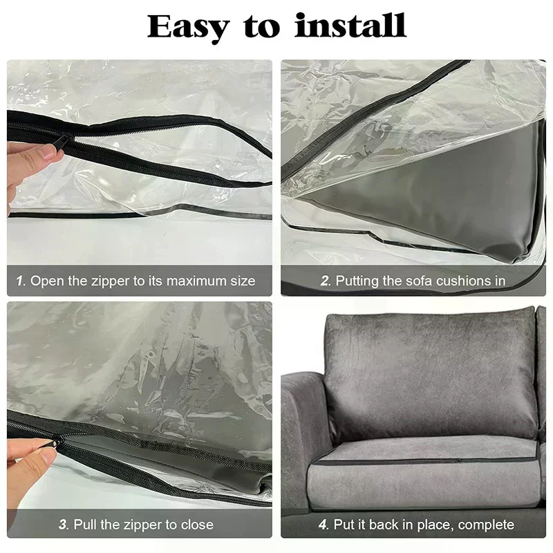 

1Pc Sofa Seat Cushion Cover Transparent Pet Cat Scratch Protector Waterproof PVC Sofa Cover Protection Against Cat Dog Clawing