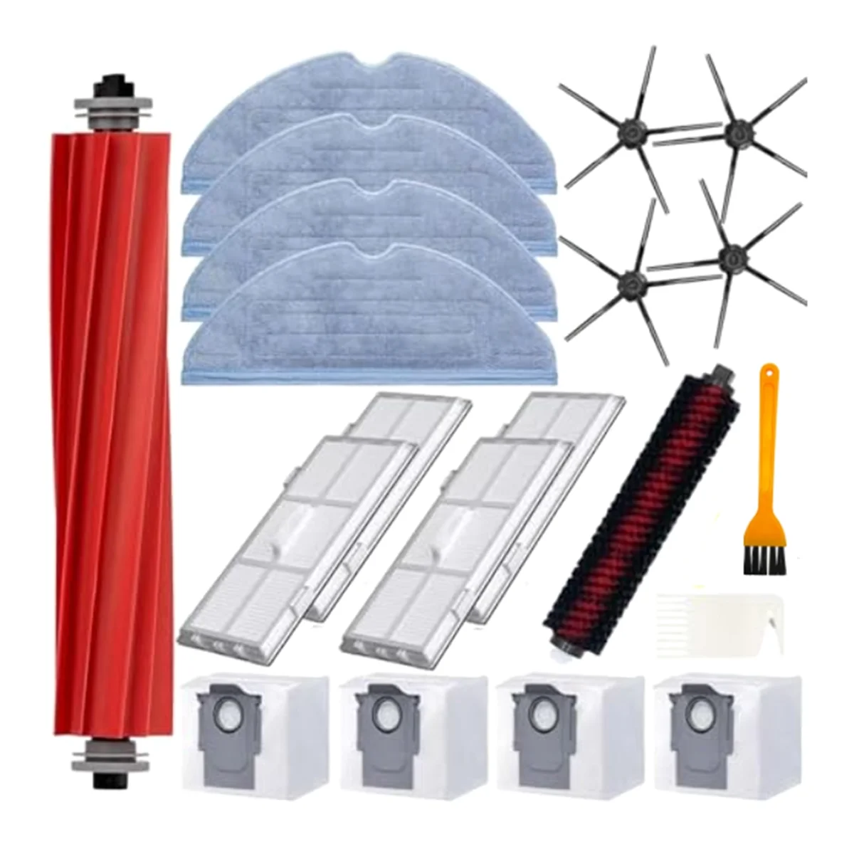 مجموعة قطع غيار بديلة لـ S7 Maxv Ultra/ S7 Pro Ultra/S7 MAXV Plus /G10S PRO أكياس فرشاة جانبية رئيسية لمرشح الممسحة