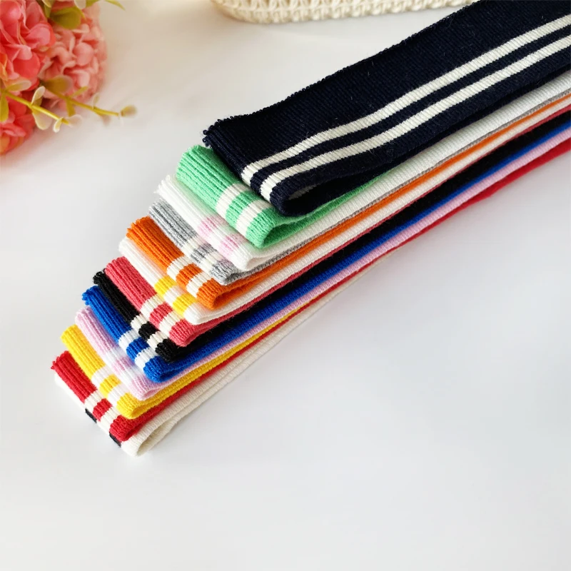 80cm long cotton stretch plain knit rib trim fabric, suitable for DIY cuffs round neck V-neck T-shirt baseball jacket