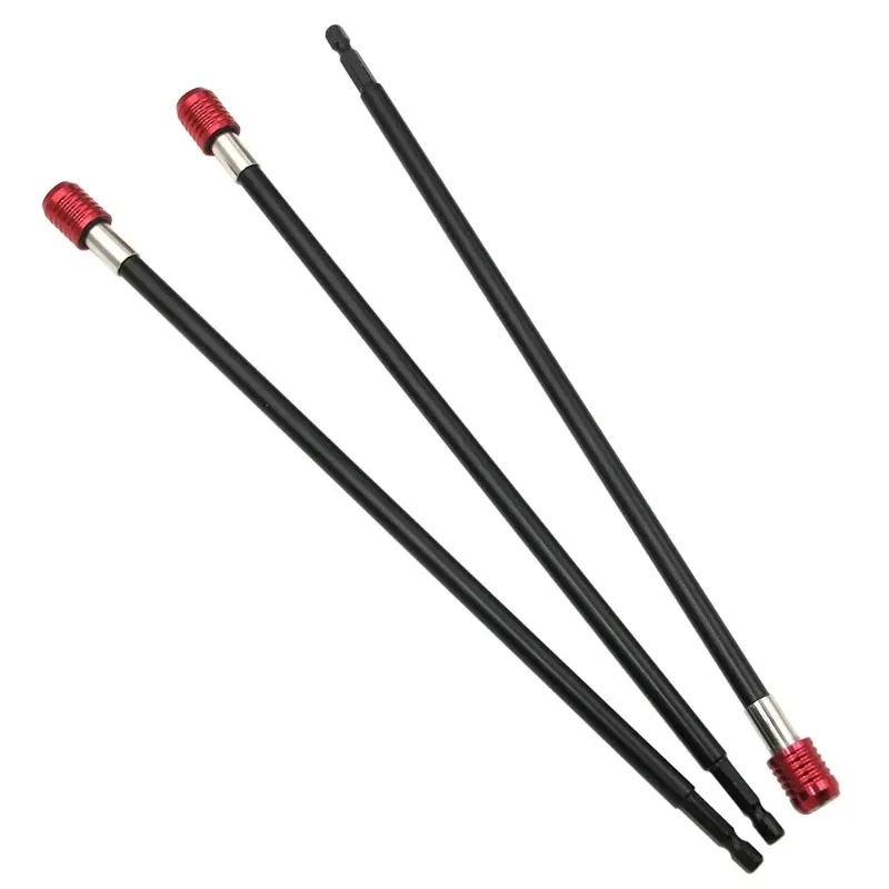 1Pc 300mm Red Hex Handle Quick Release Self-locking Extension Rod Magnetic Screwdriver Bit Extension Drill Tool