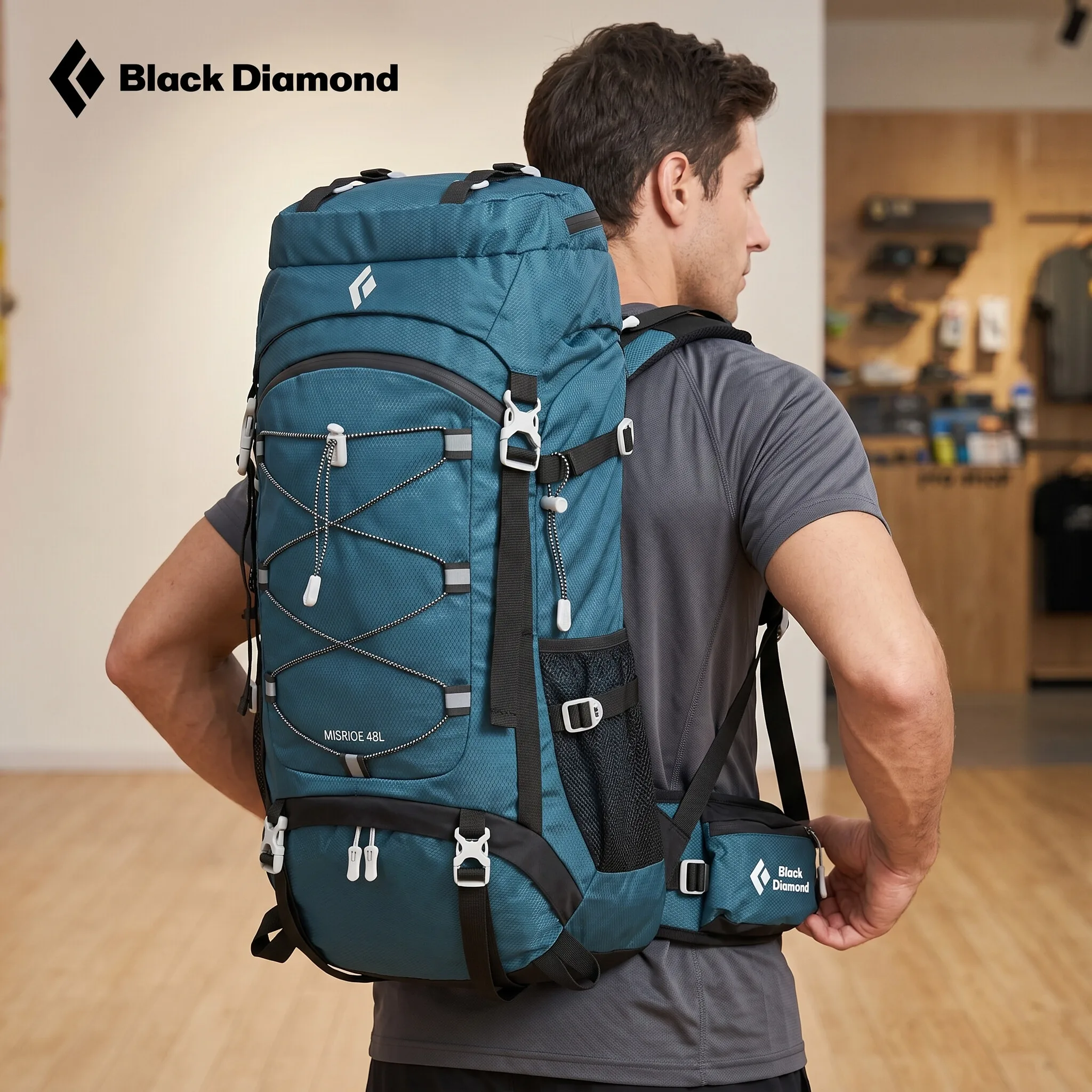Black Diamond Multifunktionale Bergsteigertasche 48L Große Kapazität Reise-Bergsteigertasche Wasserdicht – Detail 3