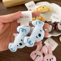 Kids Hair Accessories 1 Pair 3D Bunny Duck Scrunchies Plush Material Embroidery for Toddlers - Image 4