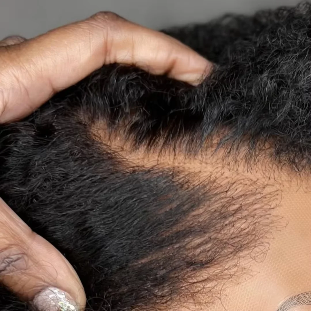 

180Density Long Kinky Straight Natural Black 26“ Yaki Glueless 13x4 Lace Front Wig For Women BabyHair Preplucked Heat Resistant