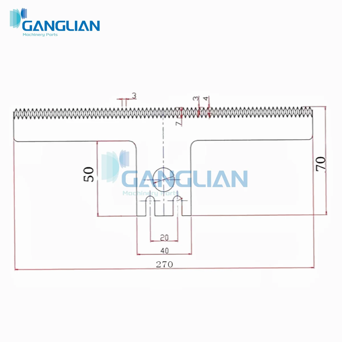 1 Piece Horizontal Sealing Machine T Shape Carbon Steel Blade Vertical Packing Machine Knife Length 220/270