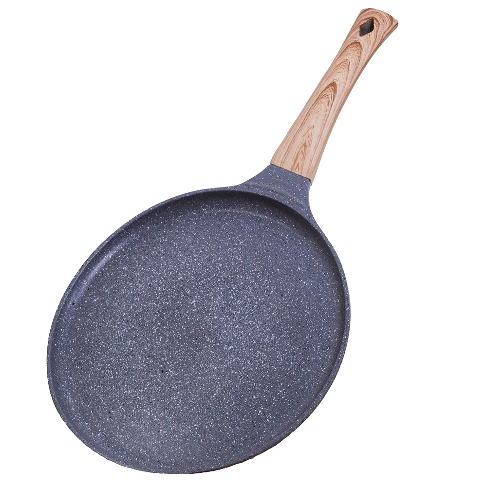 

Non stick Skillet Frying Pan Wooden H Aluminum Egg Pancake Omelette Bakeware Cookware Stove Induction Kitchen Tool