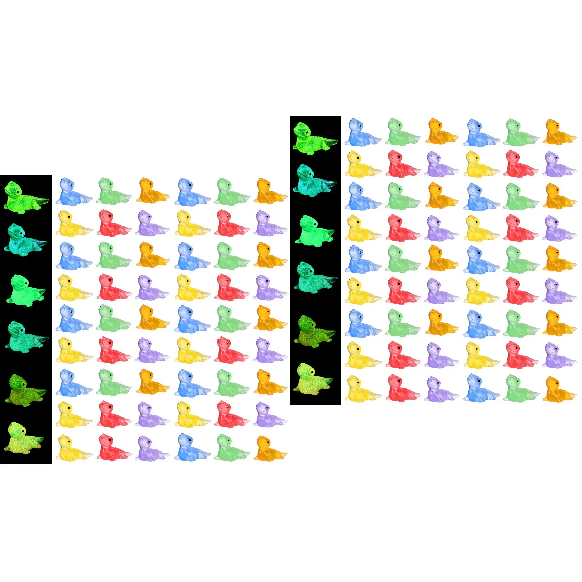 2 Pieces Mini Gecko Lizard Ornaments Animal Figurines Glow The Dark Micro Landscape Decoration Resin Tiny Animals Luminous