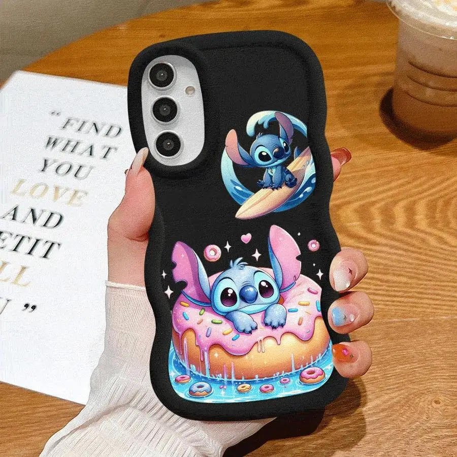 Disney Stitch Donut Phone Case for Samsung Galaxy A11 A12 A13 A14 A15 A21s A22 A23 A24 A33 A34 A51 A52 A53 A55 A73 4G 5G Cover