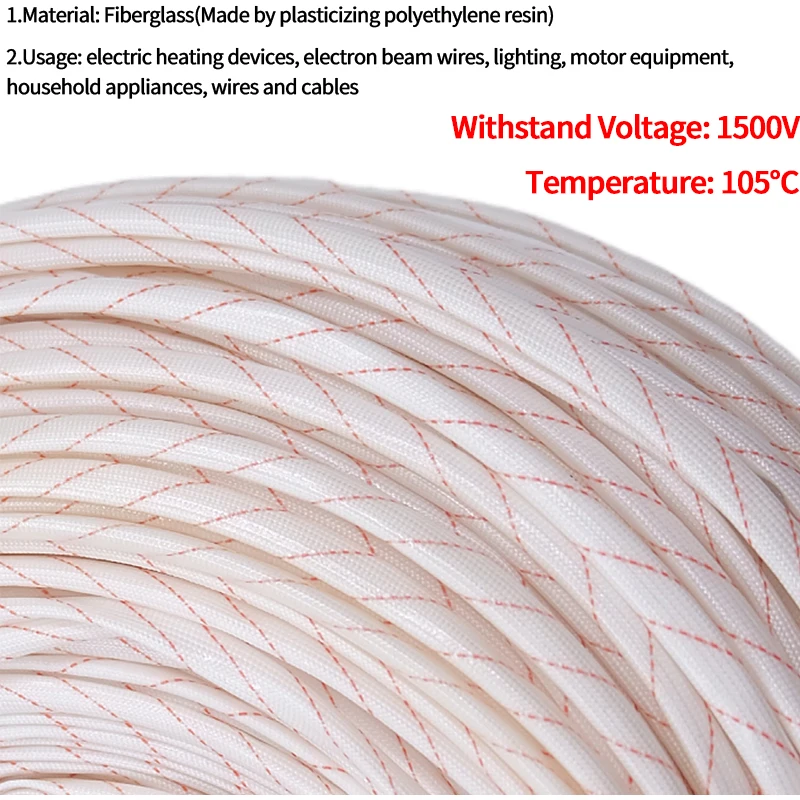 High Temperature Insulation Fiberglass Tube Wire Tubes Yellow Wax Glass Fiber Braided Sleeve Casing Pipe Waterproof Dropshipping