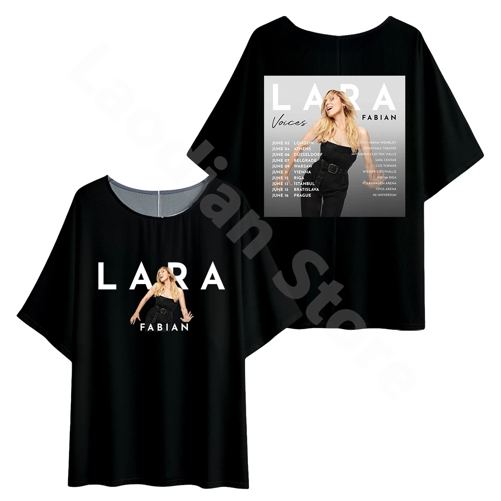 لارا فابيان تور 2025 المرأة التي شيرت موضة المرأة قصيرة الأكمام الهيب هوب المرأة تي شيرت عادية المرأة Crewneck تيز المرأة بلايز #2