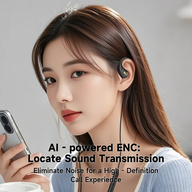 Type-C Digital Wired Earphones Ear Hanging Painless Wired Control Earhook Surround Hifi Stereo Bass Sports Gamer Earbuds Tablet
