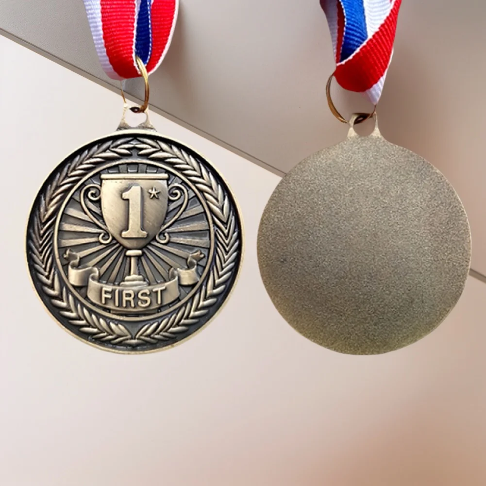 

10 шт. золотых/серебряных/бронзовых медалей для спортивных наград с лентой на шею, призовые медали для соревнований, памятные медали для марафонов и спортивных мероприятий
