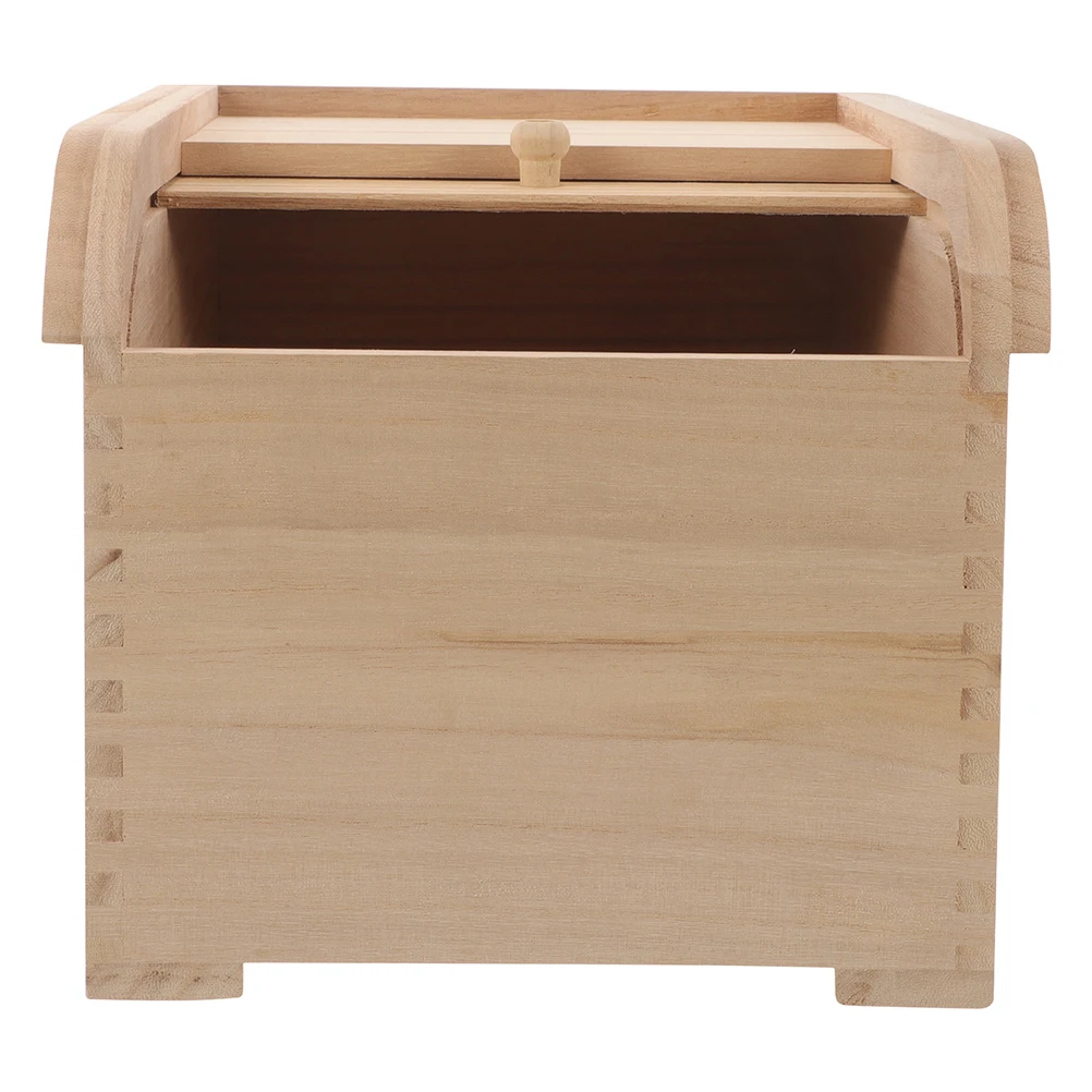 

Safe Wooden Rice Storage Container With Rolling Lid Perfect For Food Organization Kitchen Essentials