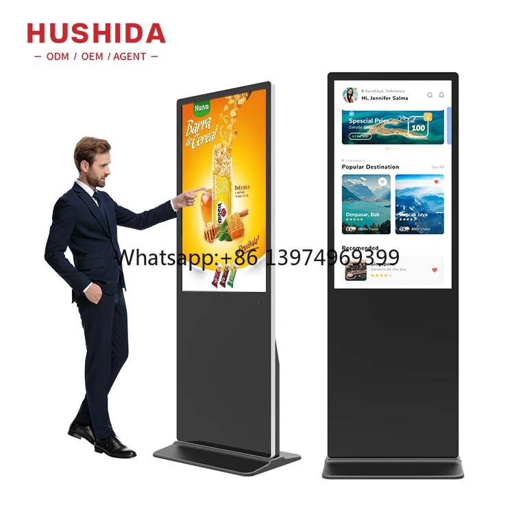 Best Selling 55 Inch Smart Kiosk Vertical Lcd  Interactive Panel Advertising Player Digital Signage and Displays