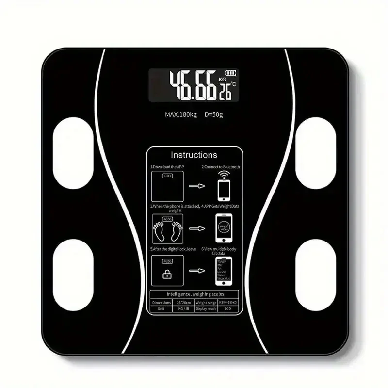 

Digital Body Weight Scale – Rechargeable Electronic Bathroom Scale with Body Fat Measurement
