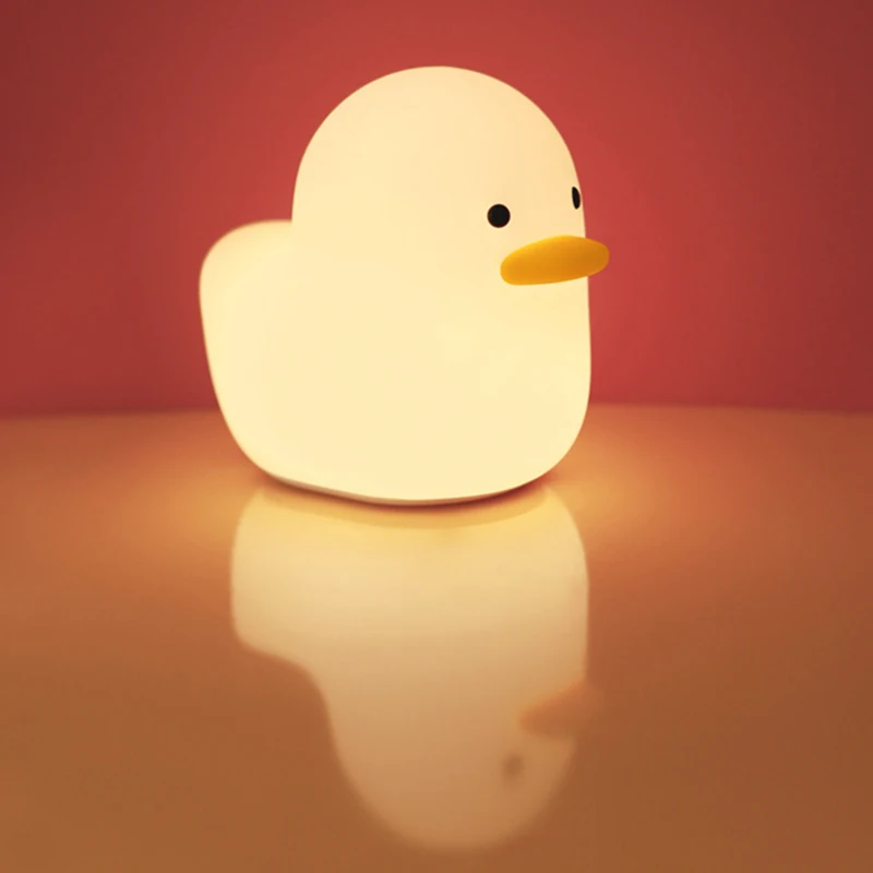 Cute Night Light Silicone Soft Touch Sensor Animal Duck LED Lamp For Baby Children Kid Bedroom Decorative Dropship