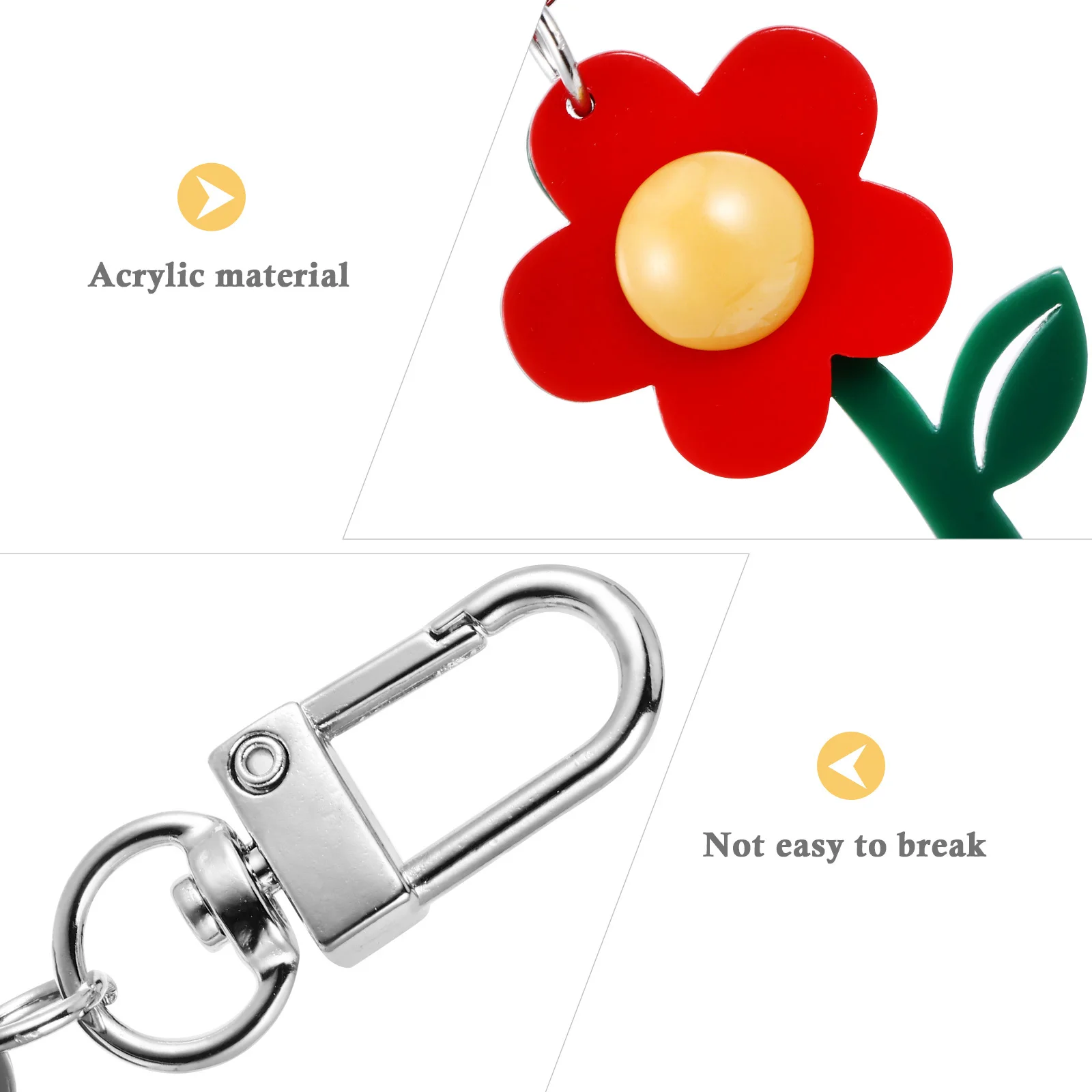 

8Pcs Cute Flower Keychains Durable Key Pendants for Car Office Keys Mixed Chain Bag Pendant Decor Hanging Pendant