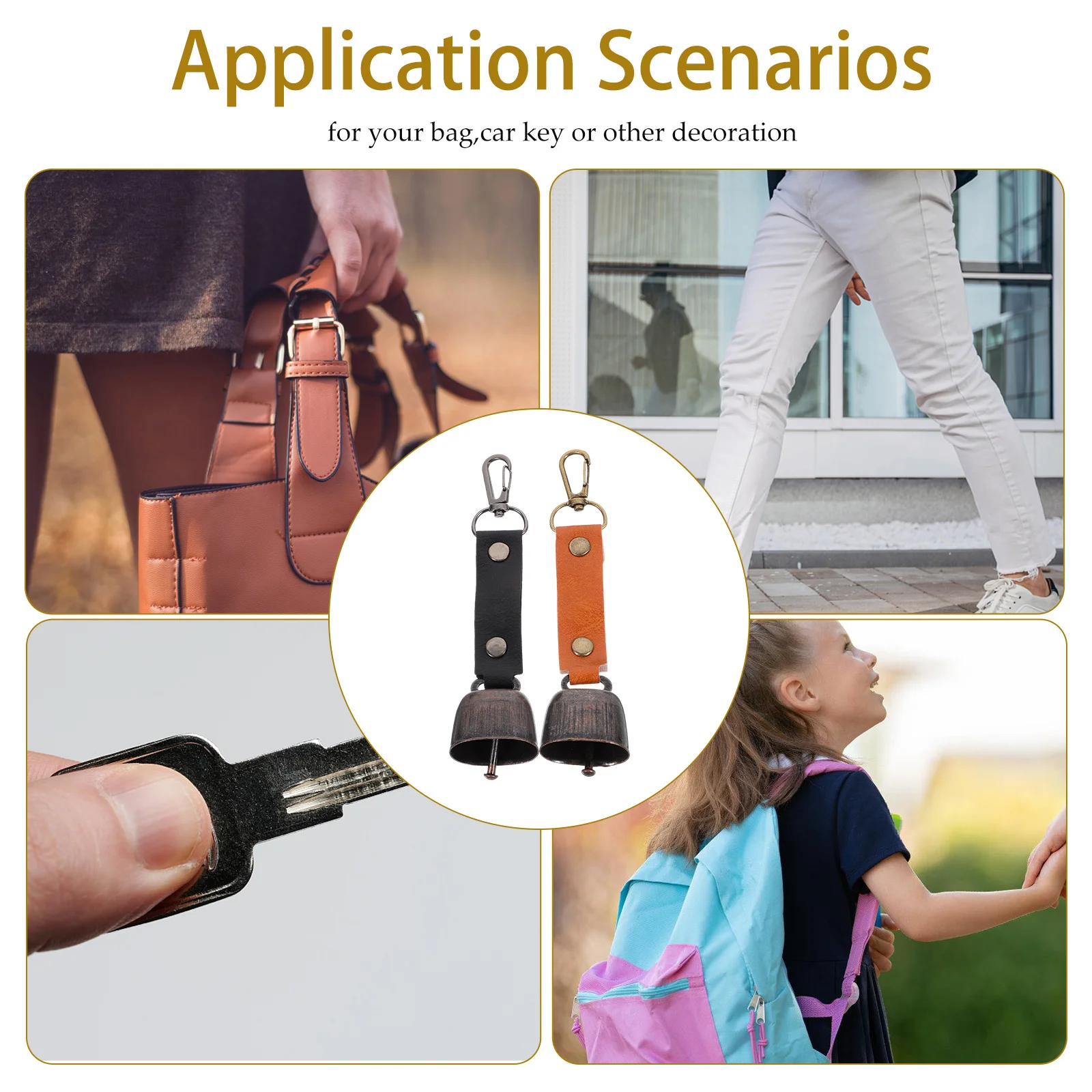 

2Pcs Hanging Bear Bell for Outdoor Safety Loud Clear Sound Hiking Camping Climbing Emergency Warning Bell Compact Lightweight