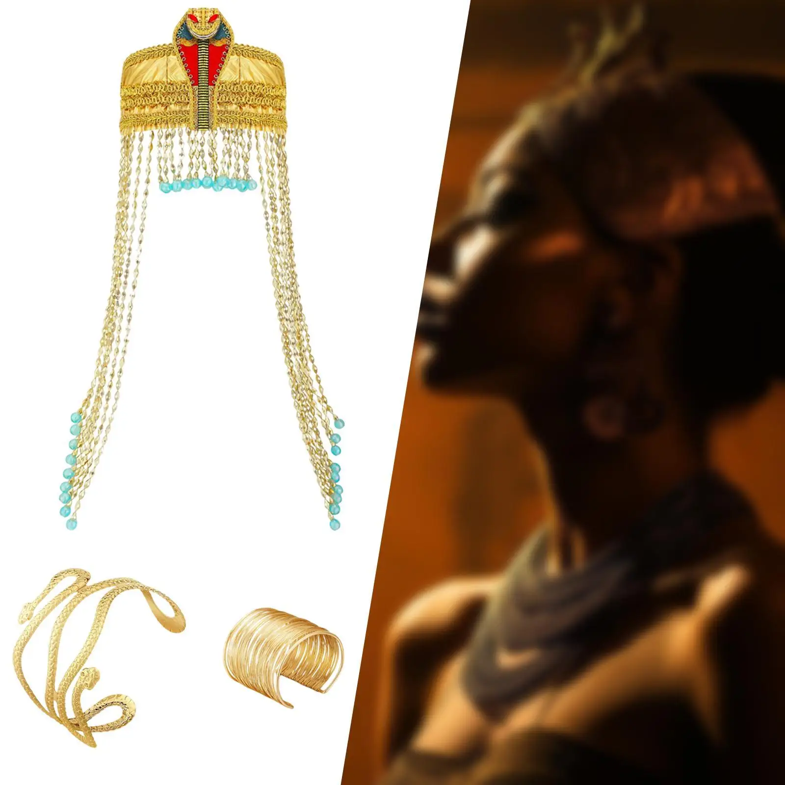 

Women's Egyptian Headpiece Dress up Snake Arm Cuff Egyptian