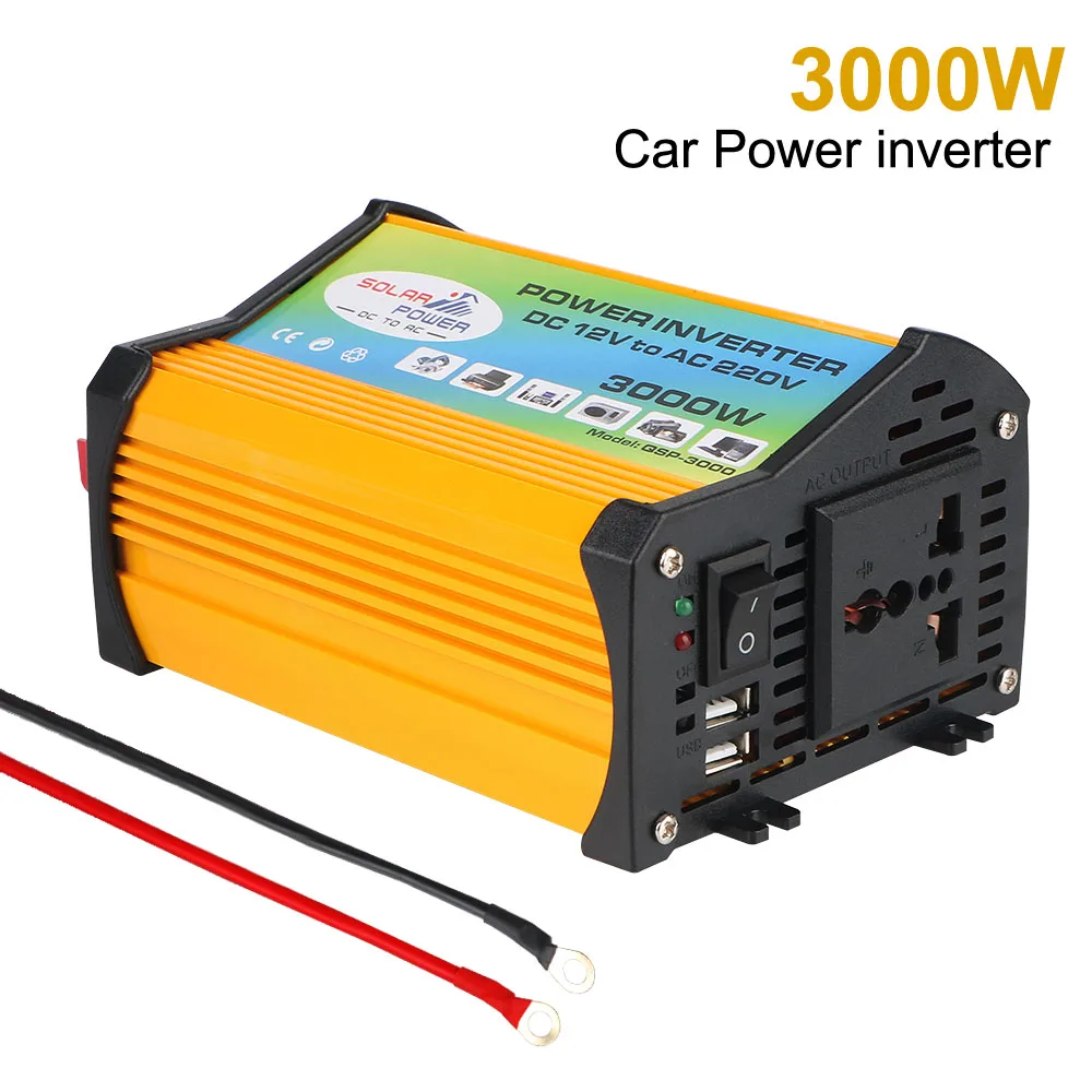 

Car Accessories Vehicle-mounted Household Converter Car Invertor DC 12v To 220V 3000W Power inverter Universal