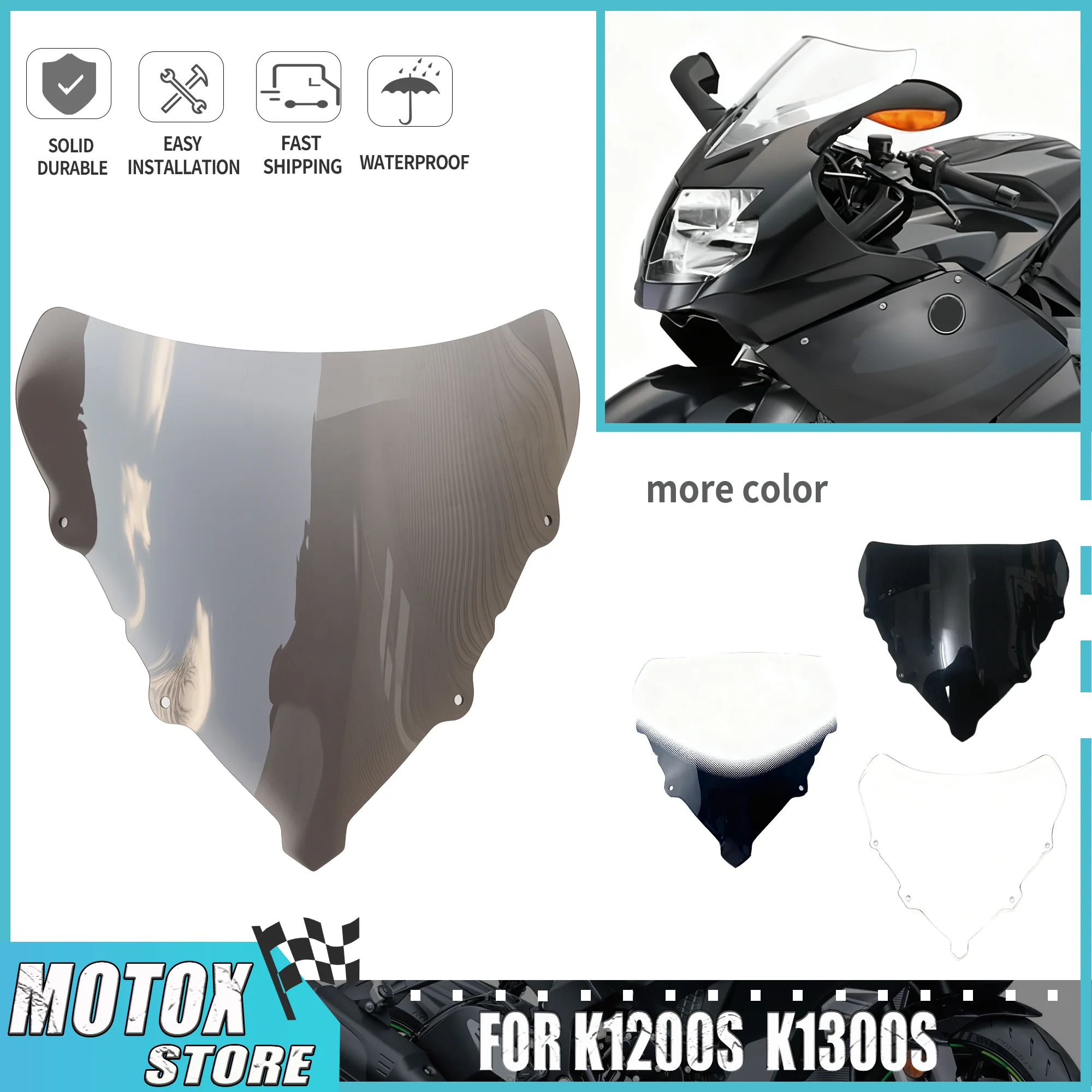 

Лобовое стекло для BMW K1200S K1300S 2003-09, аксессуары для мотоциклов, лобовое стекло, переднее стекло, обтекатель экрана, защита, дефлекторы ветра