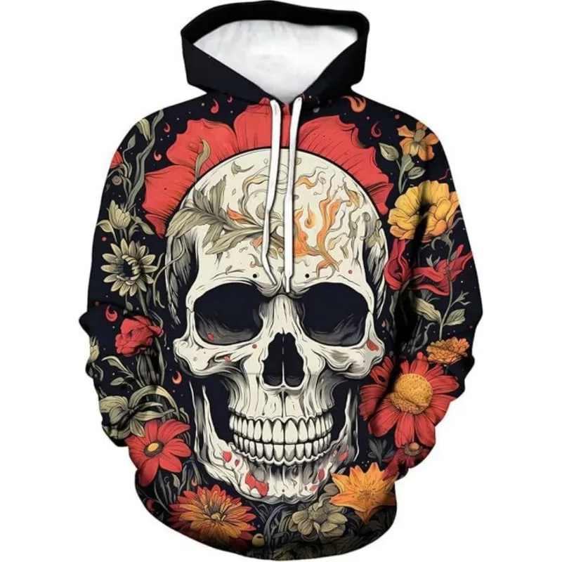 

Halloween Pumpkin Skull Graphic 3D Printed Hoodie For Men Spring And Autumn Casual Loose Sweatshirt Streetwear Harajuku Pullover