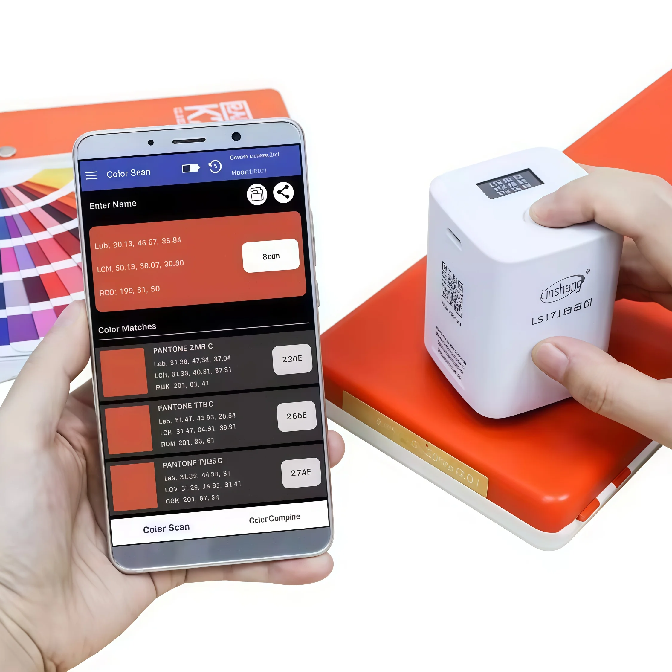 LS171 / LS170 Mobile Phone App Portable Colorimeter Color Analyzer With Screen Digital Precise LAB Color Meter Tester 8mm