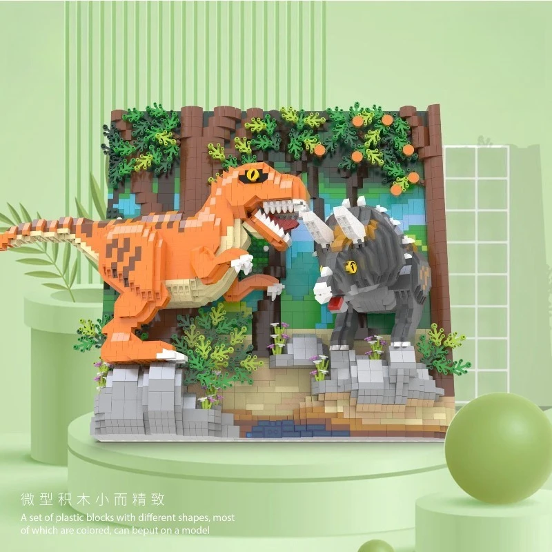 

Kids Educational Micro - Particle Building Block Toys Dinosaur Cartoon Astronaut 3D Wall Picture Gift