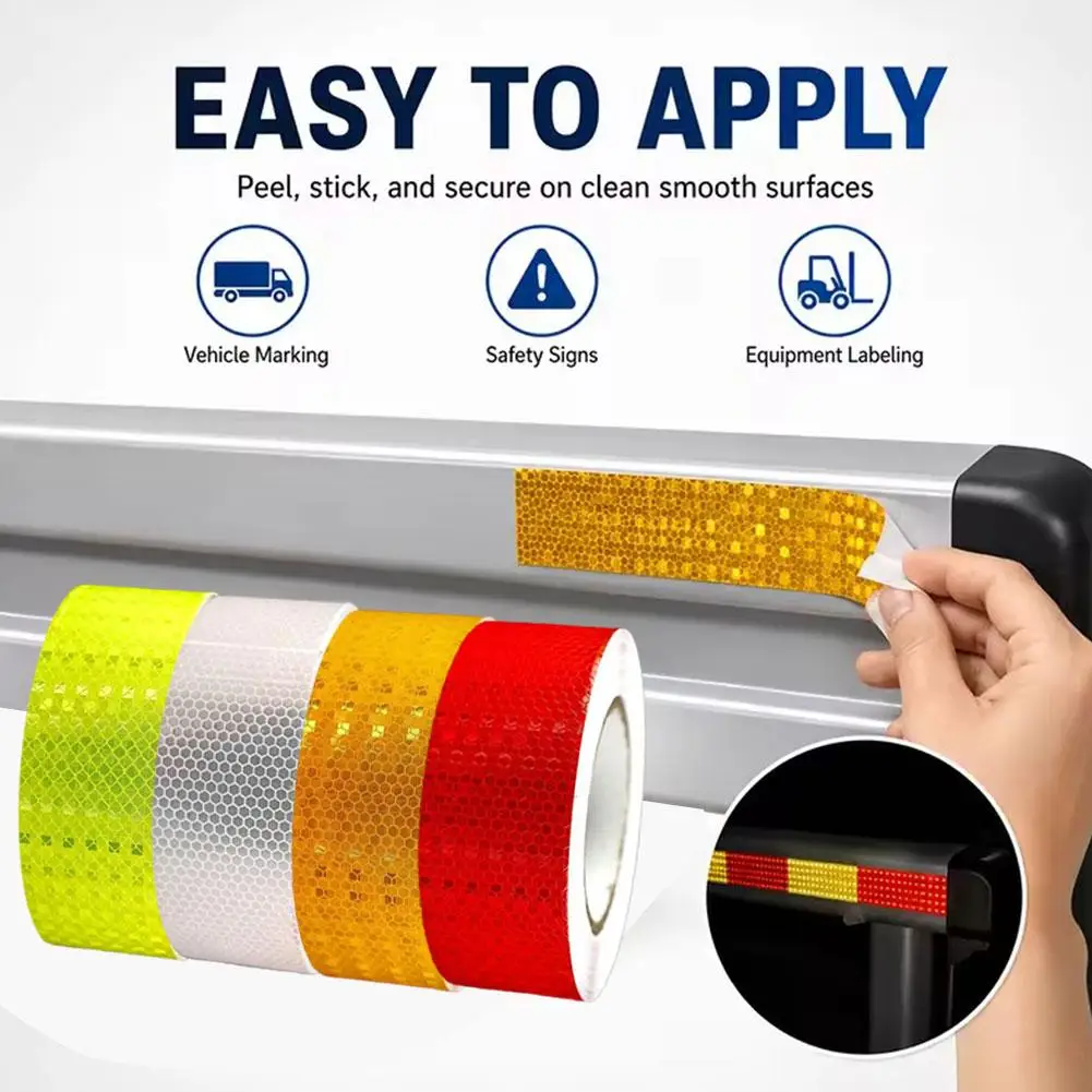 Multi-Color Reflective Tape for Trucks Night Visibility Warning Film Red White Yellow Green Blue Orange Strips 3M Reflectivity