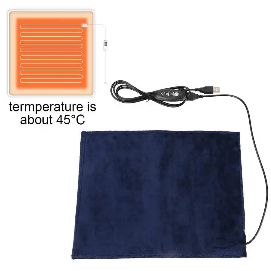 24x30cm 5V 2A USB Electric Cloth Heater Pad Heating for Clothes Pet Warmer 45 Degree Warming Shoulder Pet Bed Use