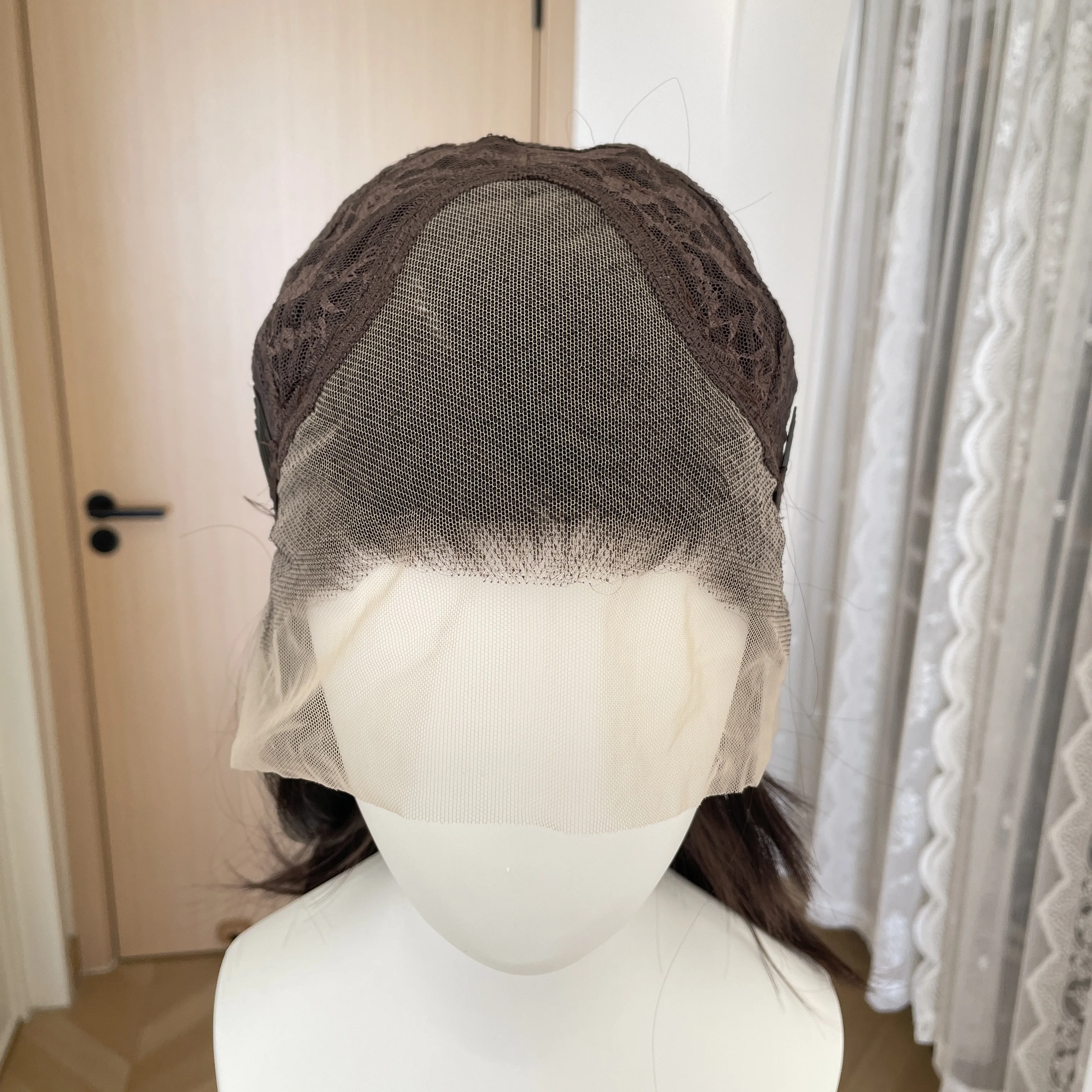 Dark Brown13x4 Synthetic Lace Front Wig for Women Cosplay Shoulder Length Sgort Mullet Synthetic Wigs Layers Ponytails Glueless