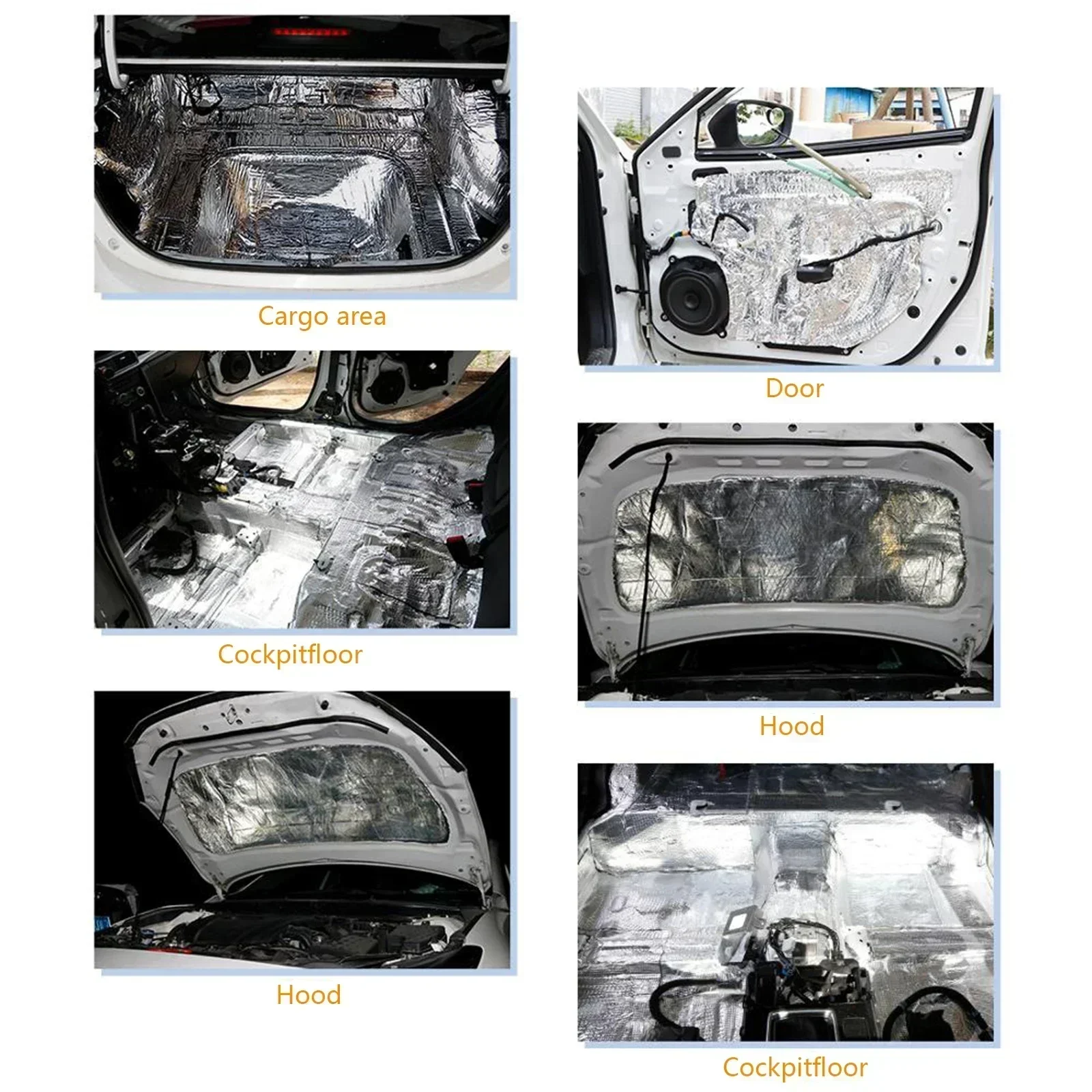 5/10mm Self Adhesive Aluminum Foil Insulation for Cars Sound Heat Proof Pad Fireproof for Engine Hood Door Panel Truck Van