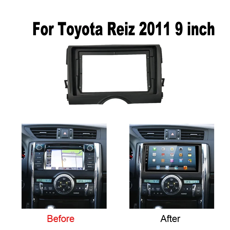 For Toyota Reiz 2011 9 inch Car Interior Accessories Android Auto Dashboard Frame Radio Navigation Panel