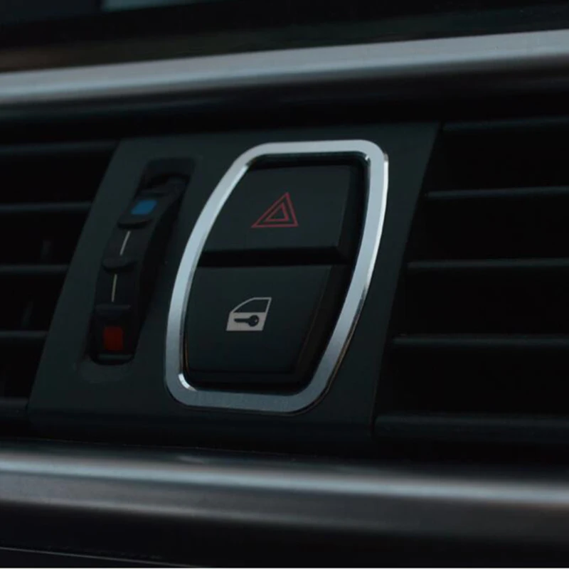 Hot car styling Dashboard Dash warning Lights Alert Push Button Door Lock Key Trim Ring cover for BMW 5 Series F10 F18