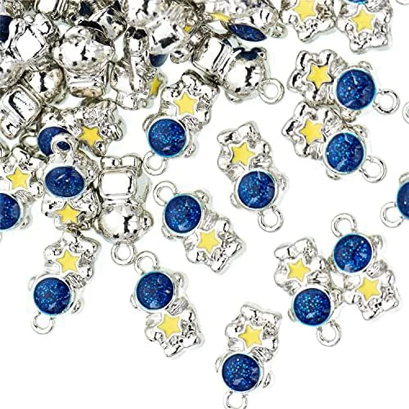 

NEW-80PCS Astronauts Enamel Charms Gold Plated Colored Pendants Accessories For Necklace Bracelet Jewelry Making DIY Craftin Dur