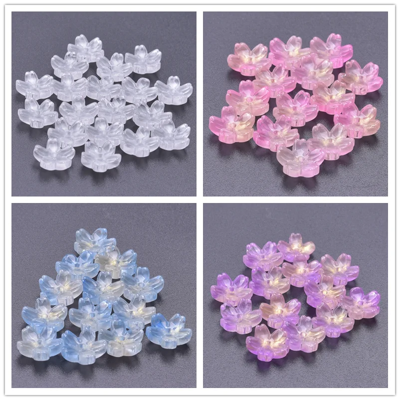 50pcs/Lot Glass Materials Flower Bead Caps For Jewelry Making Supplies DIY Crafts Bead End Vintage Accessories Handmade Earrings