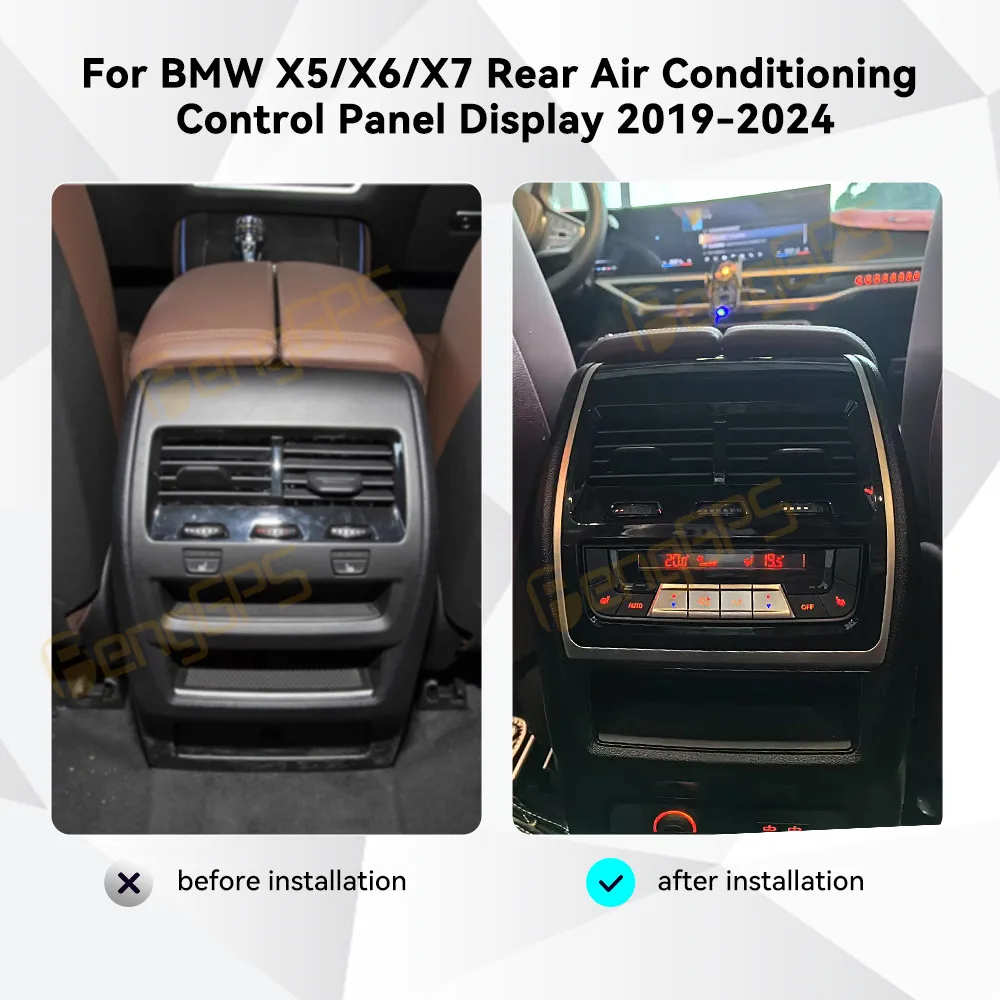 Air Conditioning Screen For BMW X5 X6 X7 2019-2024 Backseat AC Panel Climate Control LCD Screen HD Touch Stereo Screen