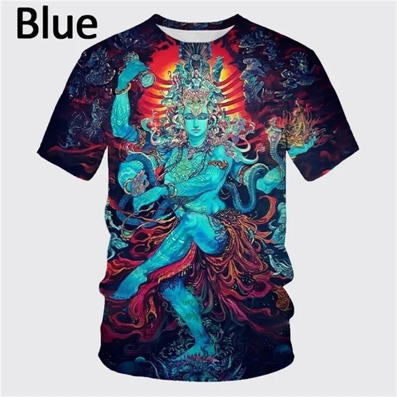 The Latest Fashion Hindu God Lord Shiva 3D Printied Men Women T Shirt Summer Cool Personality Casual O-Neck Short Sleeves Tops