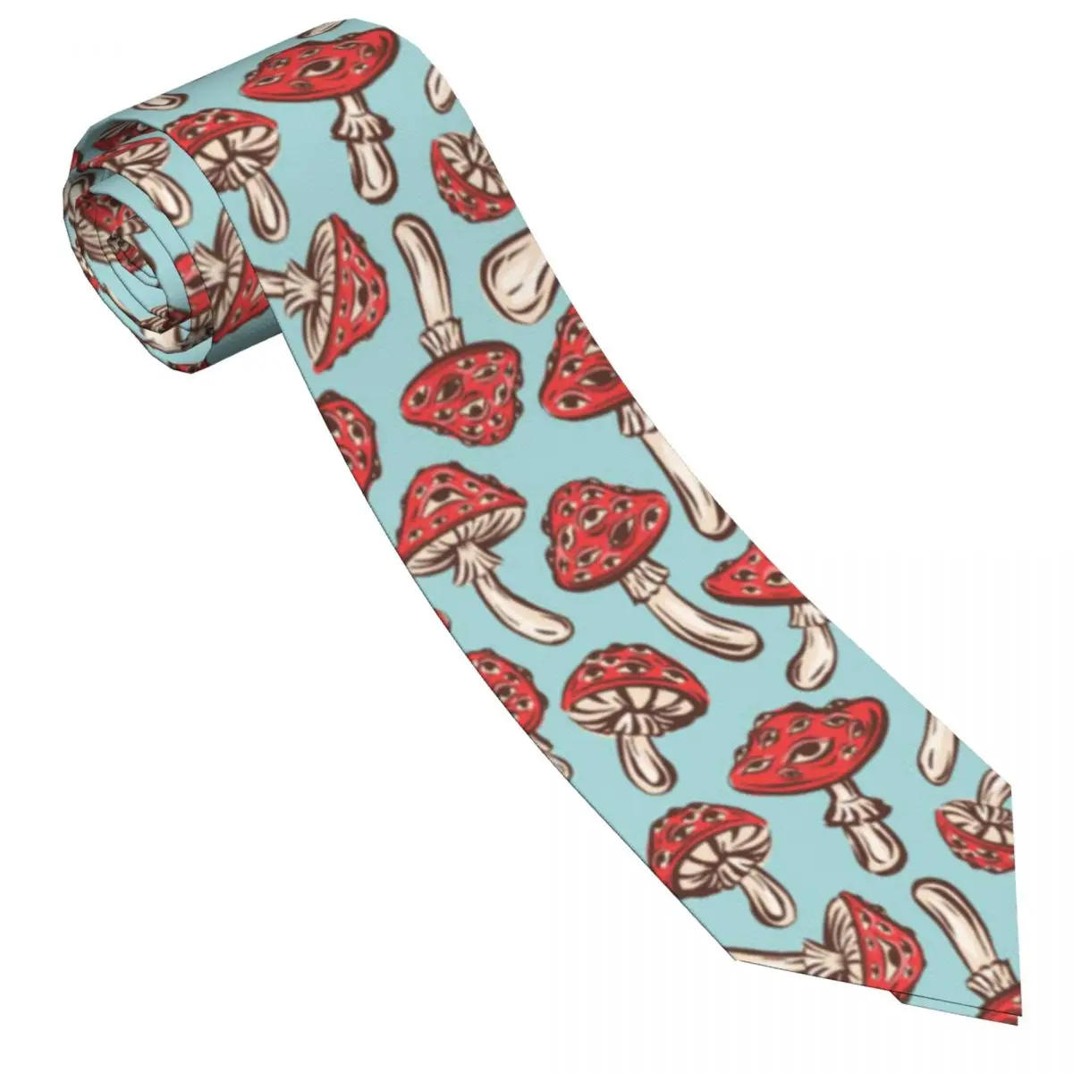 Formal Skinny Neckties Classic Men's Amanita Muscaria Mushroom Wedding Tie Gentleman Narrow