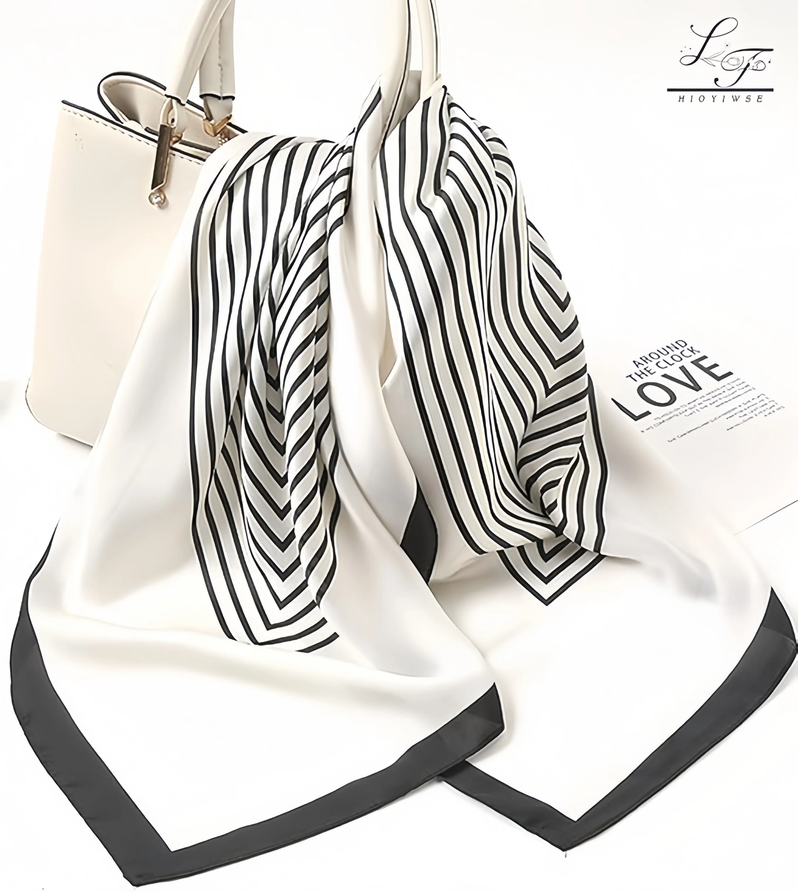 

Luxury Brand Silk Square Plaid Scarf 70*70CM Women Satin Neck Hair Tie Band Soft Work Neckerchife NEW Hijab Head Female Foulard